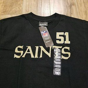 Nos Vintage Jonathan Vilma New Orleans Saints #51 Black Reebok T-Shirt Boys M